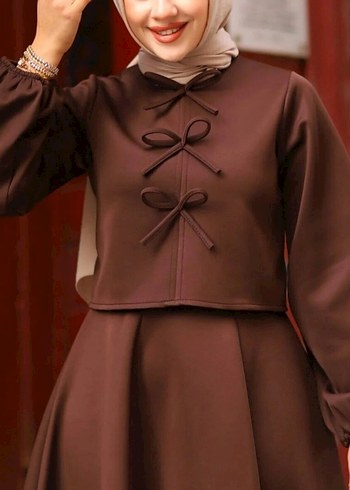 Kadın Vintage Bohem Uzun Kahverengi Elbise - Görsel 8