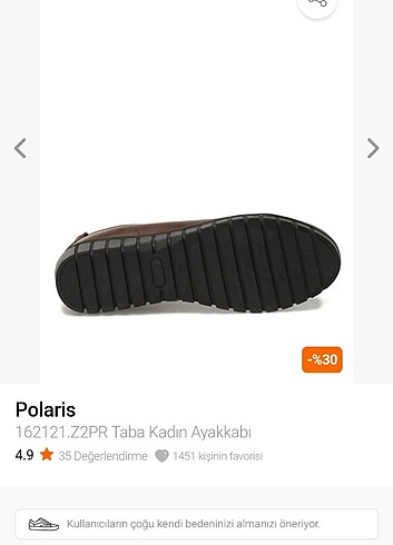 37 Beden Polaris taba kadın ayakkabı