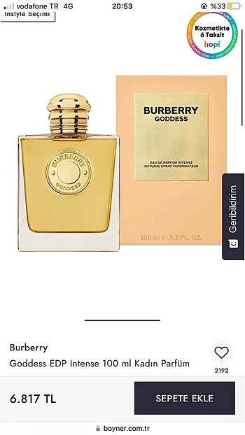 Burberry Goddess İntense Parfüm 100ml