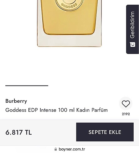  Beden Renk Burberry Goddess İntense Parfüm 100ml