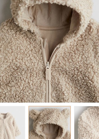 Peluş Bebek Tulum - Bej - Görsel 2