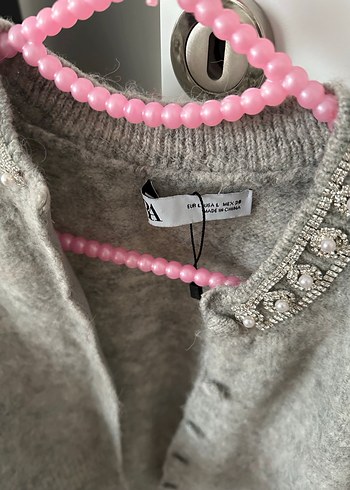 Kız Çocuk Gri Örgü Hırka - Görsel 2