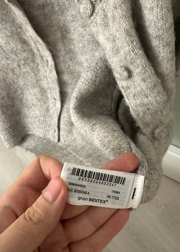 Kız Çocuk Gri Örgü Hırka - Görsel 4