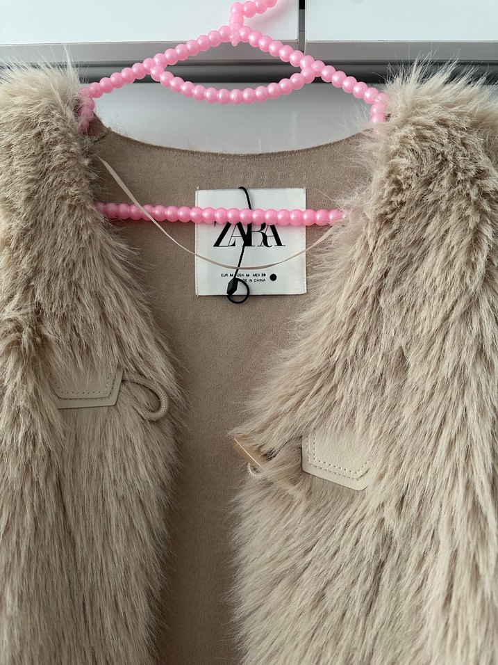 Bej Kürk Detaylı Kadın Yelek - Görsel 2