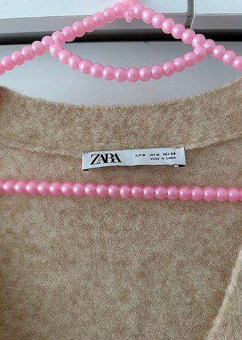 Bej Uzun Kollu Örgü Kadın Hırka - Görsel 2