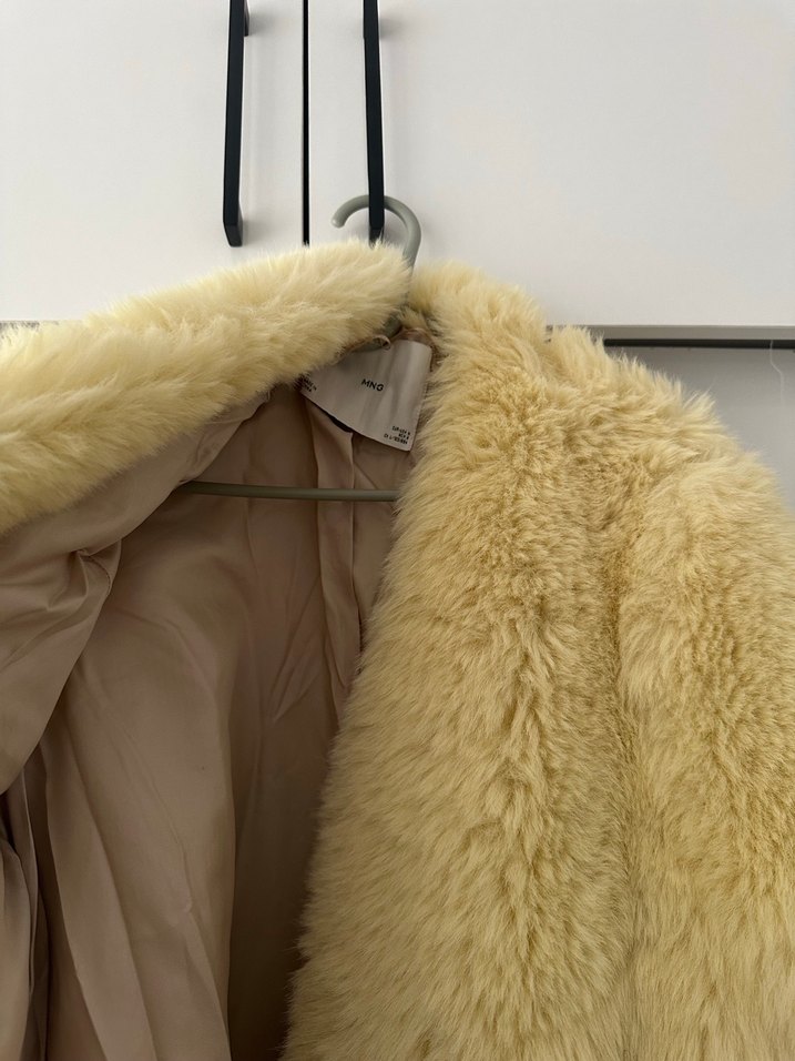 SarıKadın Midi Boy Suni Kürk Ceket - Görsel 3