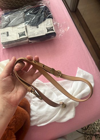 Bej Deri Kadın El Çantası - Görsel 4