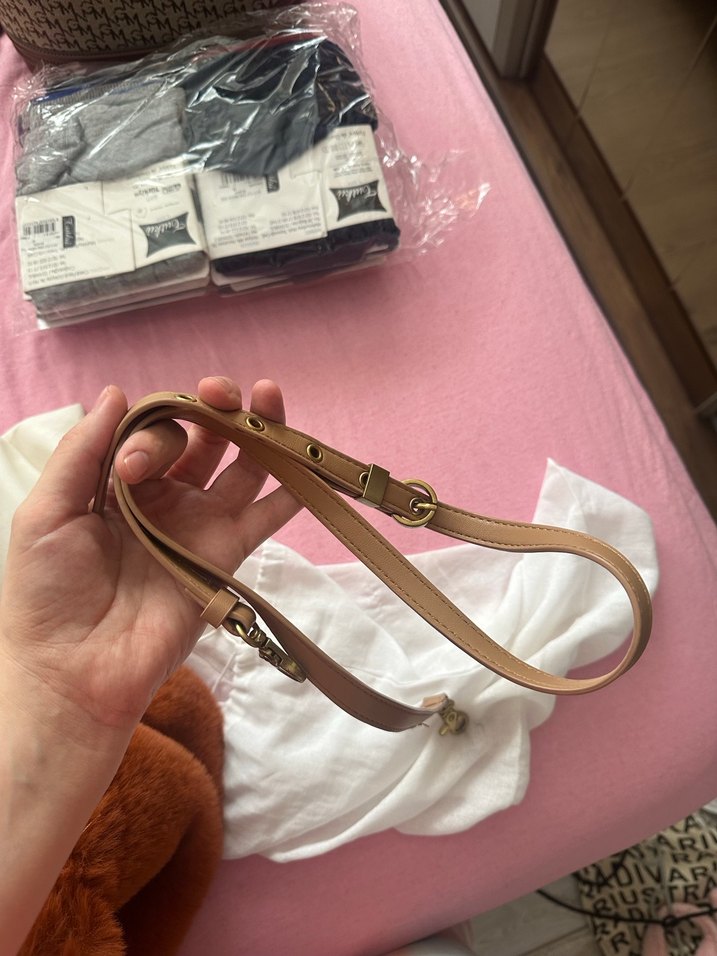 Bej Deri Kadın El Çantası - Görsel 4