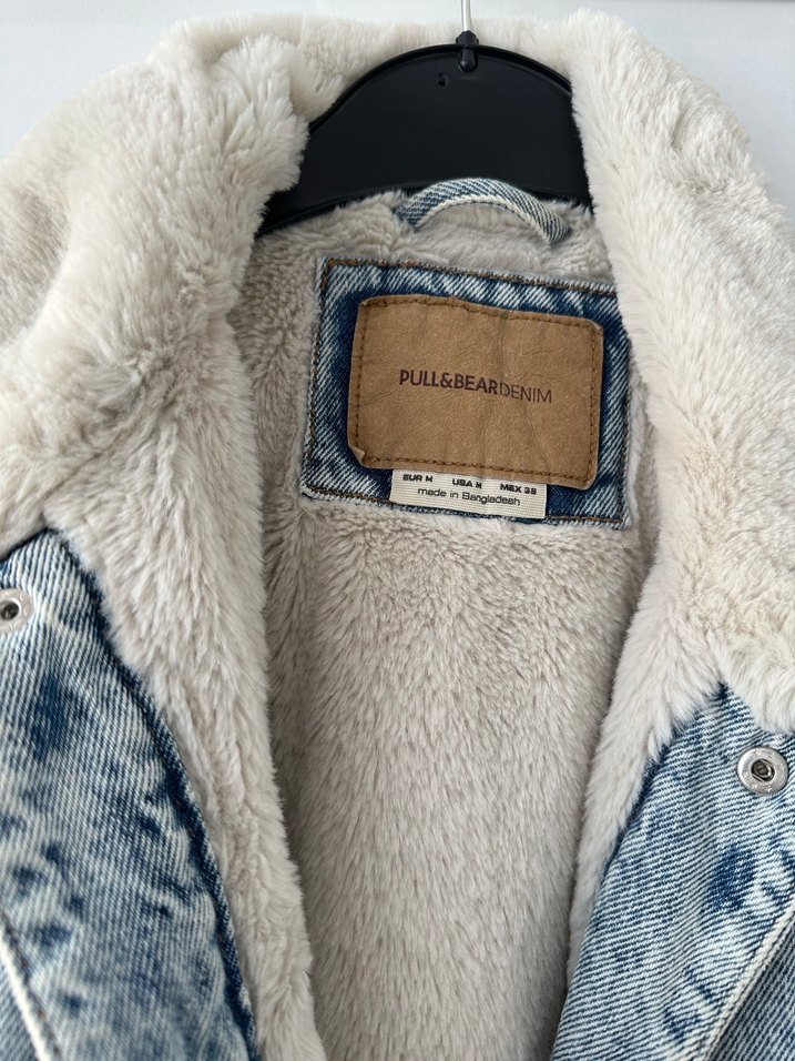 Gri Peluş Detaylı Kot Ceket - Görsel 2