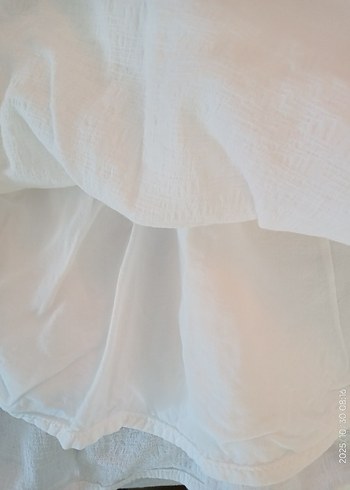 Kız Çocuk Beyaz Keten Elbise - Görsel 5