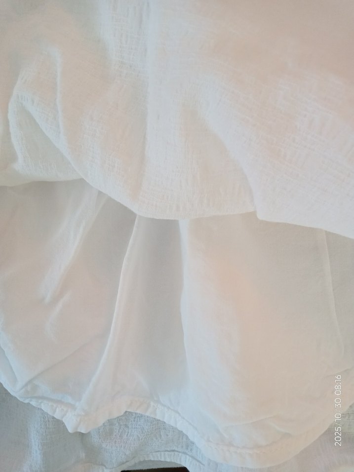 Kız Çocuk Beyaz Keten Elbise - Görsel 5