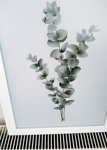 Beyaz Çerçeveli Bitki Desenli Tablo - Görsel 2