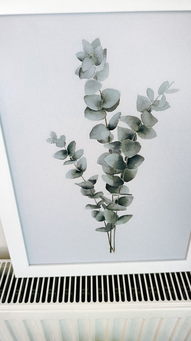 Beyaz Çerçeveli Bitki Desenli Tablo - Görsel 2