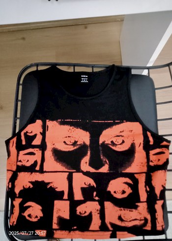 Rock Punk Desenli Siyah Kadın Atlet