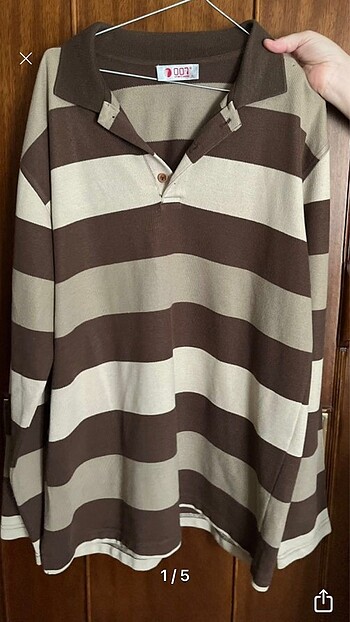 POLO YAKA ÇİZGİLİ SWEATSHİRT