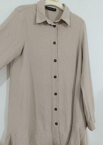 Bej Düğmeli  Tunik - Görsel 3