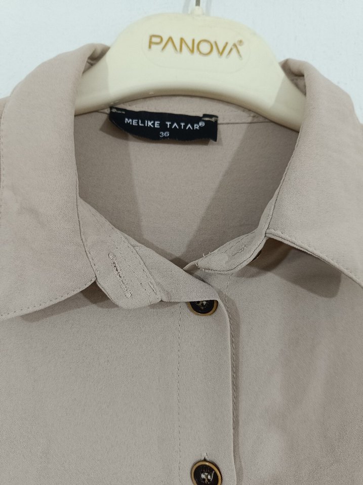 Bej Düğmeli  Tunik - Görsel 4