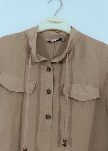 Bej Uzun Kollu  Tunik - Görsel 3