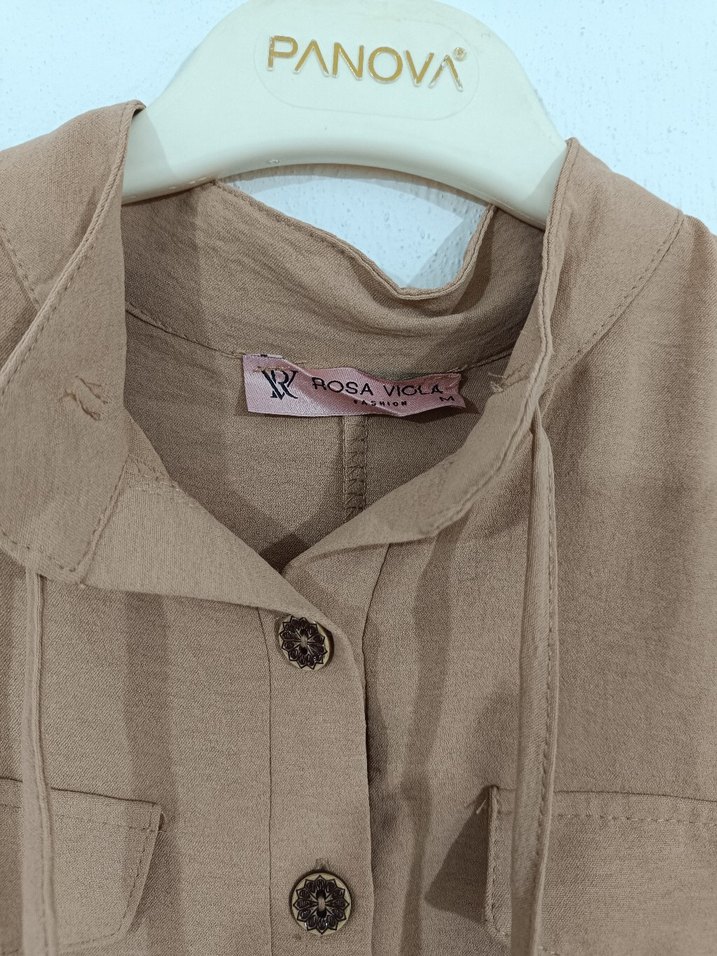 Bej Uzun Kollu  Tunik - Görsel 2