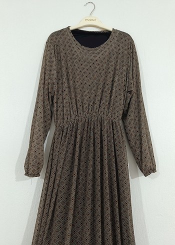 Puantiyeli Uzun Tesettür Elbise - Görsel 2