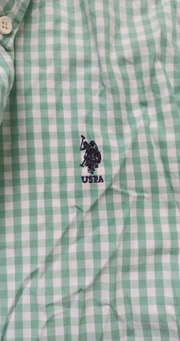 Yeşil Kareli Düğmeli Kısa Kollu Kadın Gömlek - Görsel 2