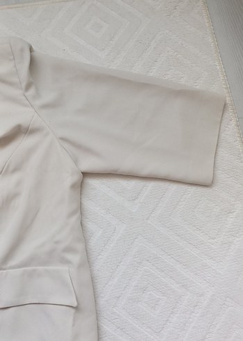 Bej Düğmeli Kadın Blazer Ceket - Görsel 2