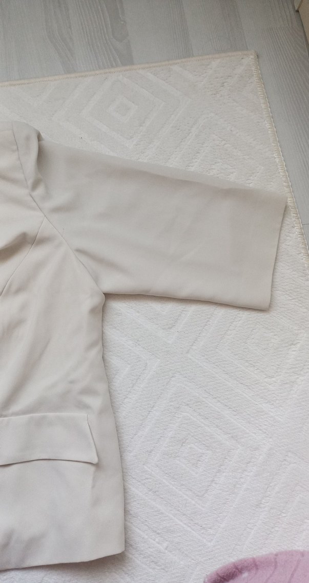 Bej Düğmeli Kadın Blazer Ceket - Görsel 2