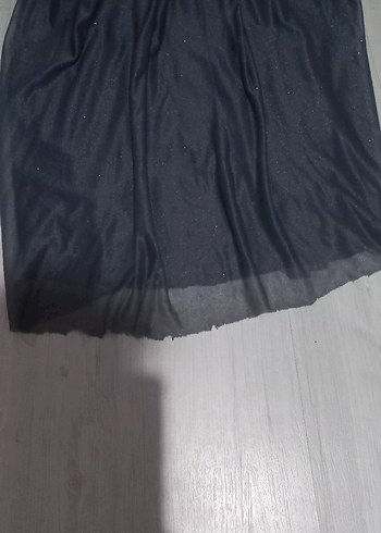 Gri Uzun Kollu Dökümlü Kadın Abiye Elbise - Görsel 4