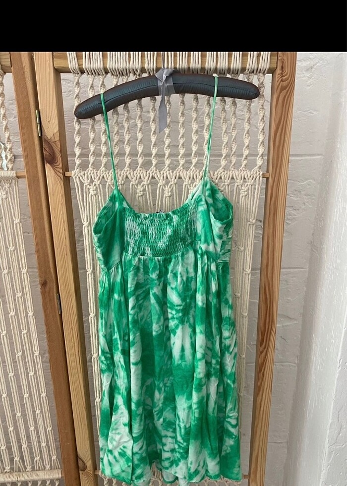 KOTON YEŞİL KISA ELBİSE - Görsel 3