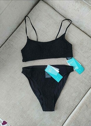 38 beden h&M siyah bikini takımı etiketli kullanılmamış ürün