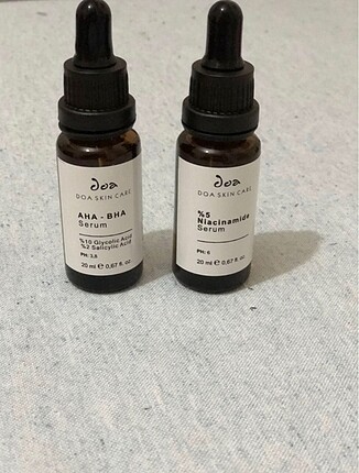 Doa kozmetik aha bha ve niacinamide yüz serumları