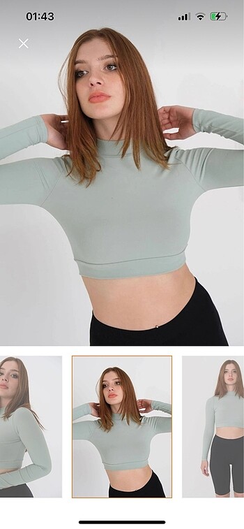 m Beden Mint yeşili crop