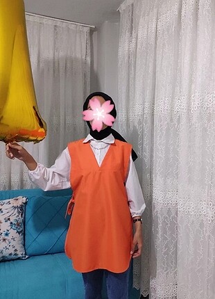 turuncu v yaka ince süveter