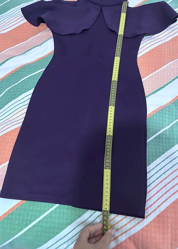 Mor Drapeli kısa Abiye Elbise - Görsel 3