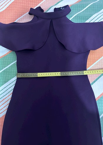 Mor Drapeli kısa Abiye Elbise - Görsel 2