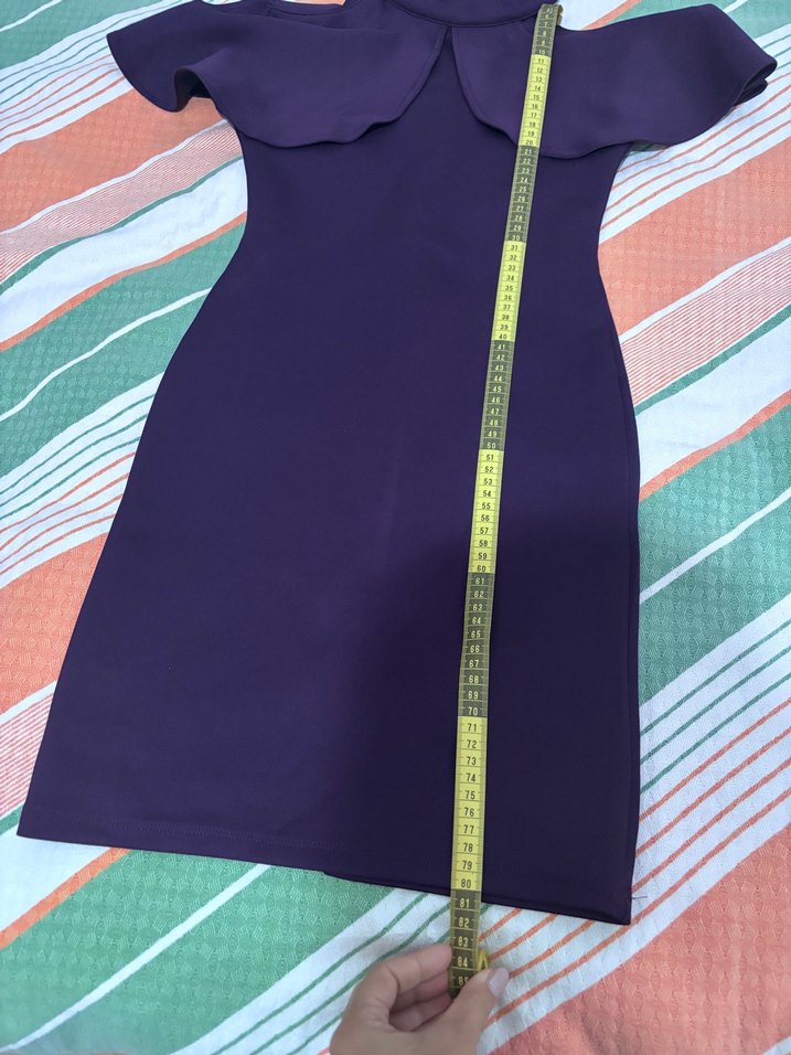 Mor Drapeli kısa Abiye Elbise - Görsel 3