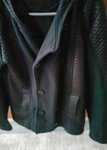 Siyah Süet Midi Düğmeli Ofis Ceket - Görsel 2