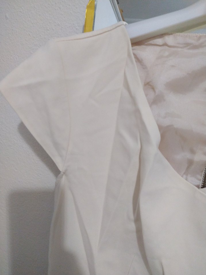 Kısa Beyaz V Yaka Mini mezuniyet elbiseleri - Görsel 4