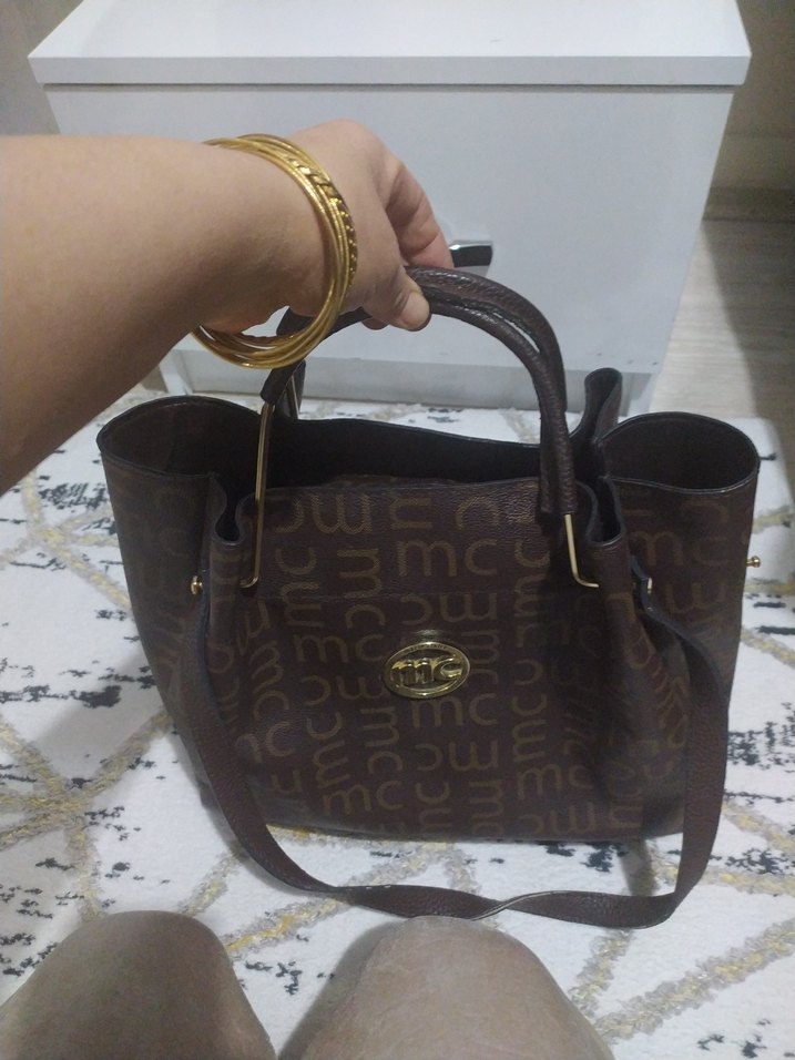 Kahverengi Deri Kadın Omuz Çantası - Görsel 4