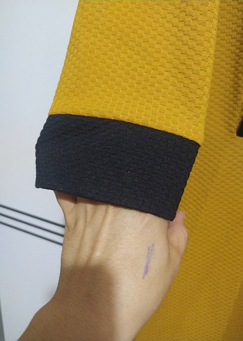 xl Beden sarı Renk Sarı Fermuarlı Uzun Kadın tunik ferrace