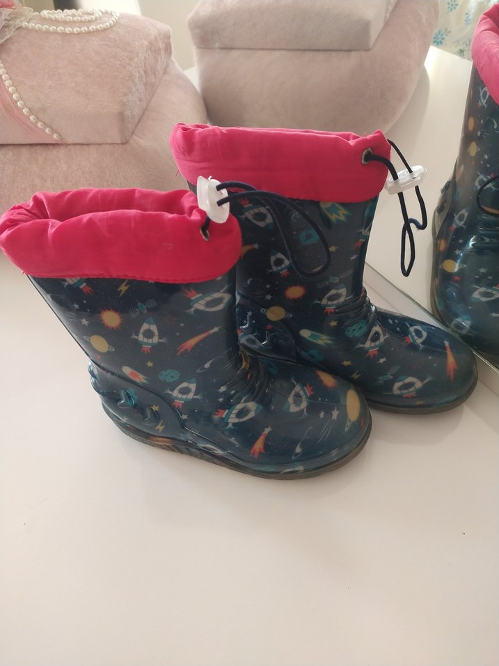 Rengarenk Erkek Çocuk Yağmur Çizmesi Velcro - Görsel 4