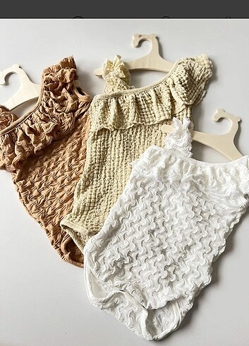 24-36 Ay Beden camel Renk ROMPER TULUM VE SAÇ BANDI