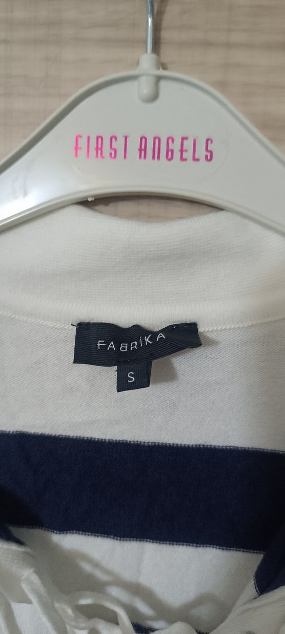 Çizgili Bağcıklı Kadın Pamuklu Gömlek - Görsel 3