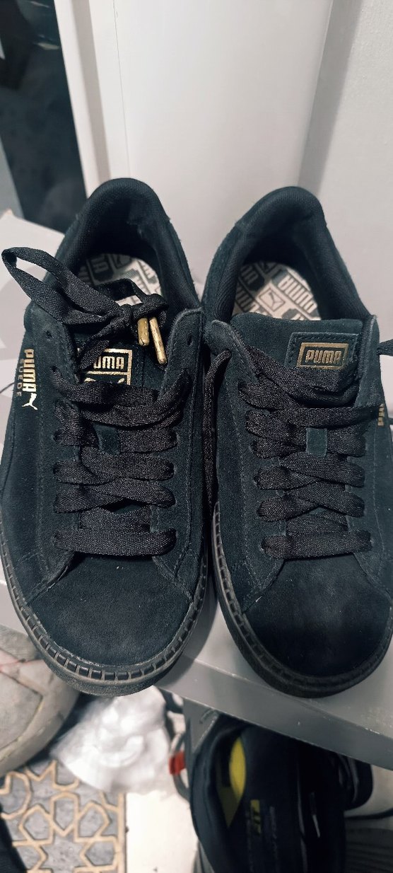 Siyah Süet Platform Spor Ayakkabı - Görsel 2