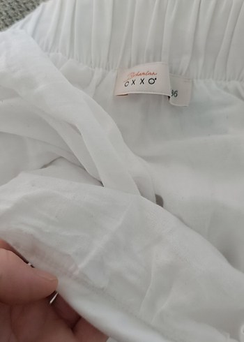 Beyaz Keten Uzun Salaş Etek - Görsel 4