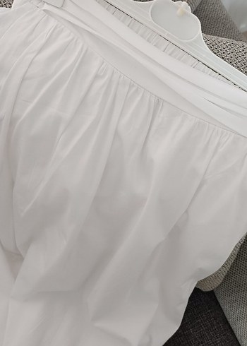 Beyaz Keten Uzun Salaş Etek - Görsel 5