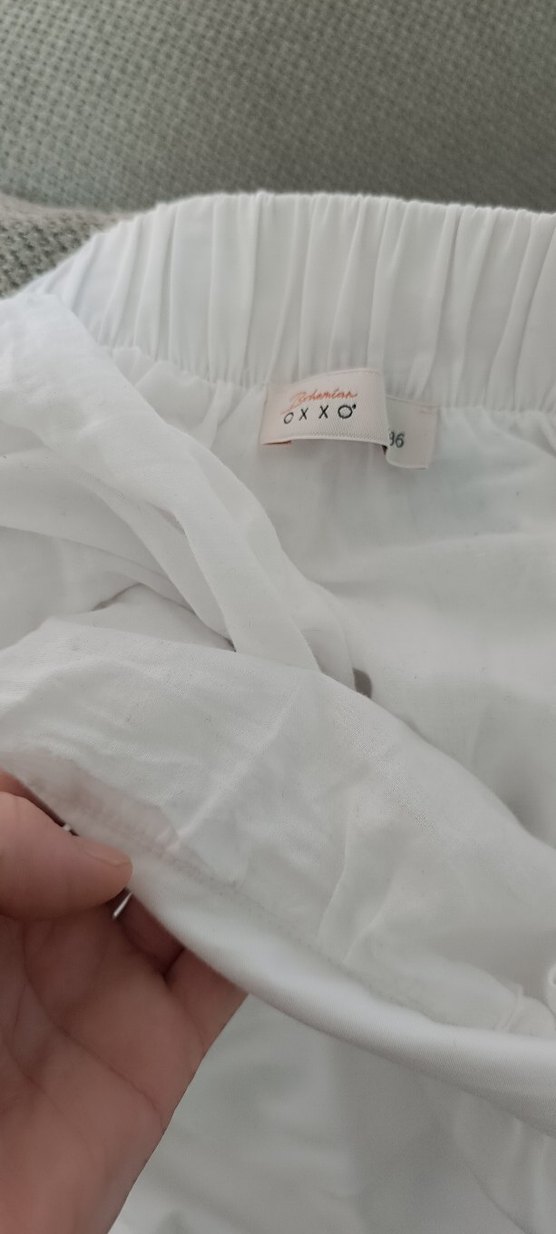 Beyaz Keten Uzun Salaş Etek - Görsel 4