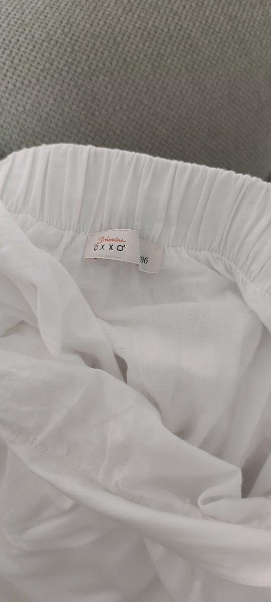 Beyaz Keten Uzun Salaş Etek - Görsel 3