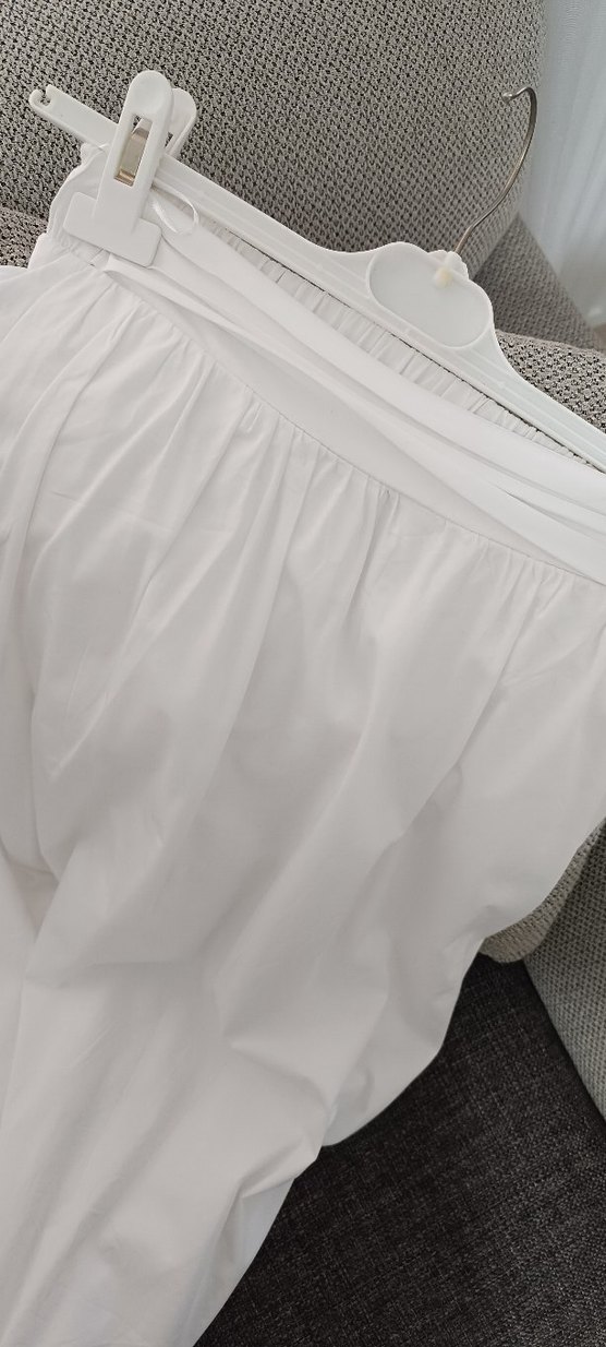 Beyaz Keten Uzun Salaş Etek - Görsel 5