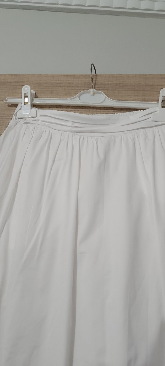 Beyaz Keten Uzun Salaş Etek - Görsel 2